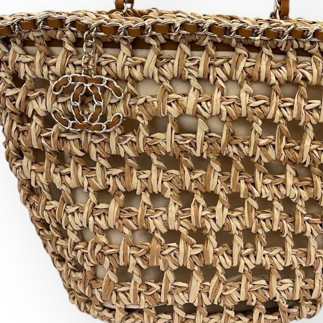 Woven Brown Front CC Charm Tote | VIP/GWP