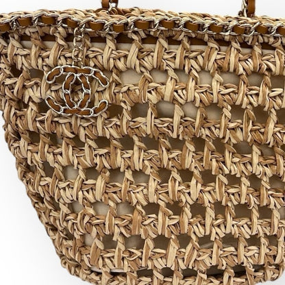 Woven Brown Front CC Charm Tote | VIP/GWP