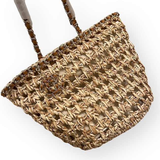 Woven Brown Front CC Charm Tote | VIP/GWP