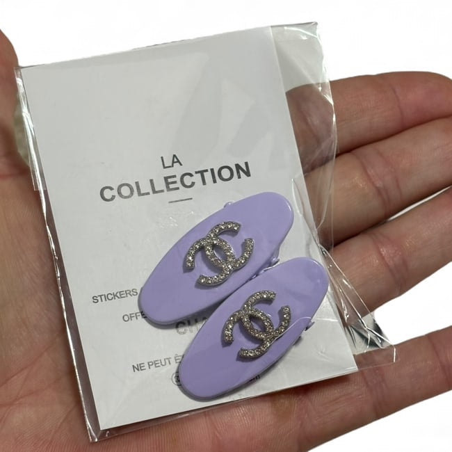 2Pc Large Purple Rhinestone CC Hair Clips | Beaute