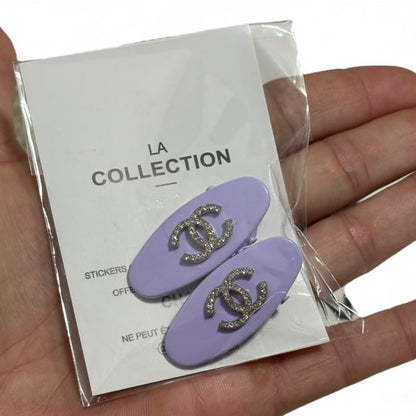 2Pc Large Purple Rhinestone CC Hair Clips | Beaute