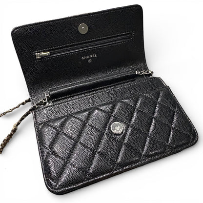 Black Silver Quilted WOC Bag w/ Box | VIP/GWP