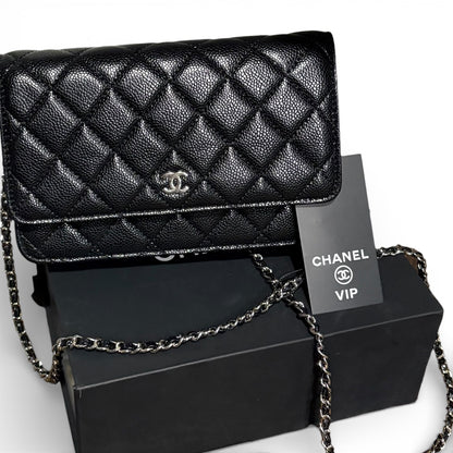 Black Silver Quilted WOC Bag w/ Box | VIP/GWP