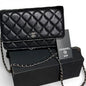 Black Silver Quilted WOC Bag w/ Box | VIP/GWP