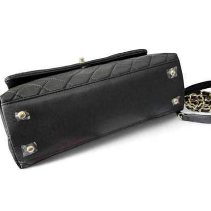 Large Black Quilted CoCo Top Handle Bag | VIP/GWP