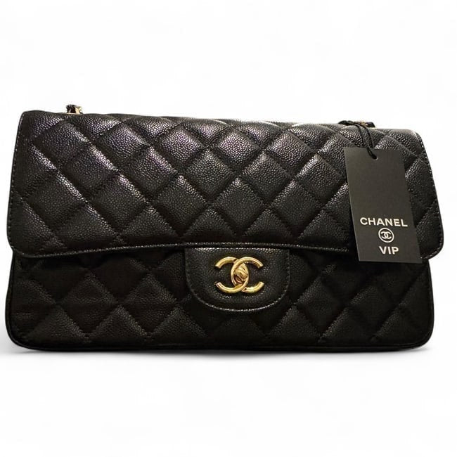 Jumbo Black Quilted Classic Flap Bag | VIP/GWP