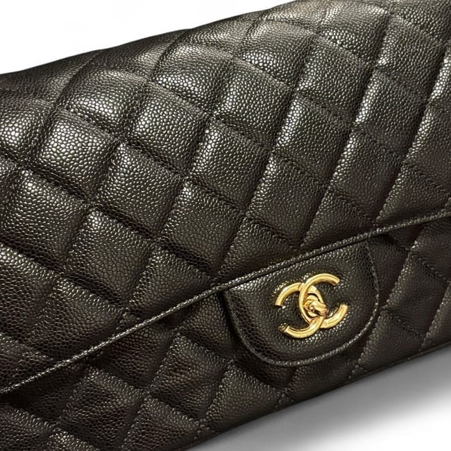 Jumbo Black Quilted Classic Flap Bag | VIP/GWP