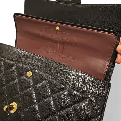 Jumbo Black Quilted Classic Flap Bag | VIP/GWP
