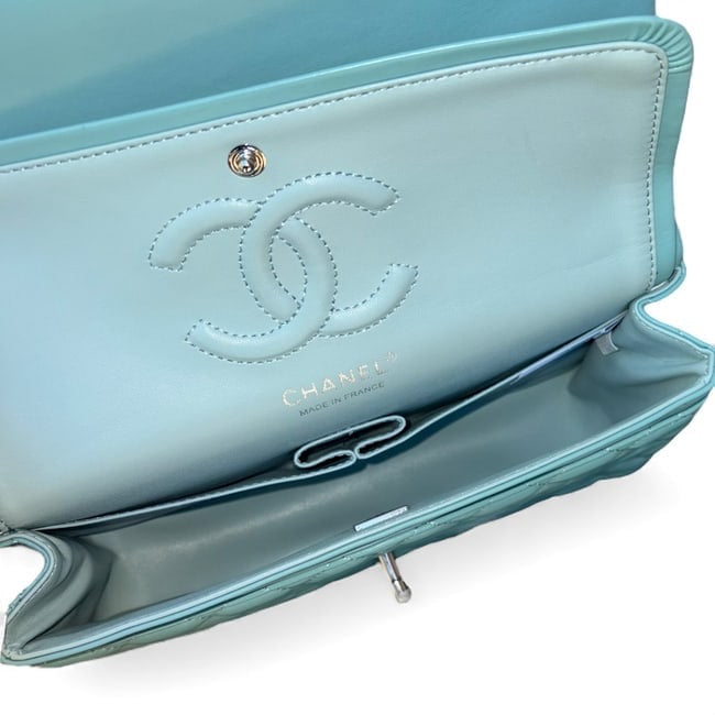 Baby Blue Gold Quilted Classic Flap Bag | VIP/GWP