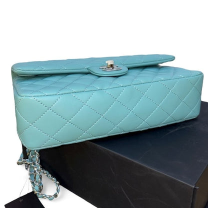 Baby Blue Gold Quilted Classic Flap Bag | VIP/GWP
