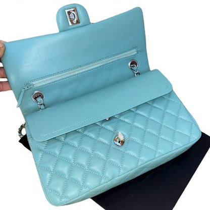 Baby Blue Gold Quilted Classic Flap Bag | VIP/GWP