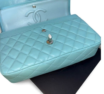 Baby Blue Gold Quilted Classic Flap Bag | VIP/GWP