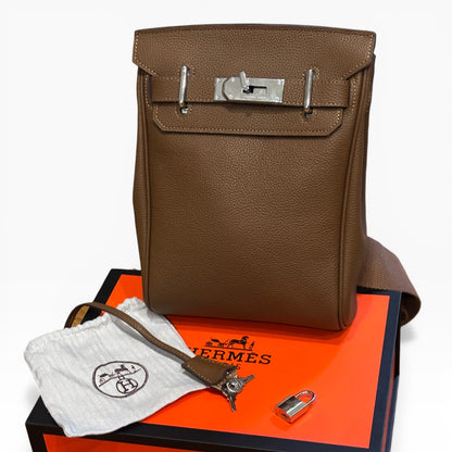Dark Tan Silver Hac A Dos Bag, Lock & Key | VIP/GWP