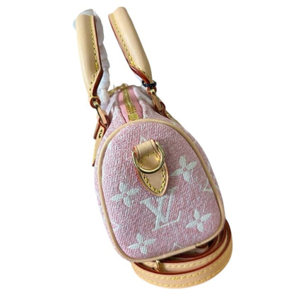 Pink Denim Monogram Nano Speedy Bag w/ Box | VIP/GWP