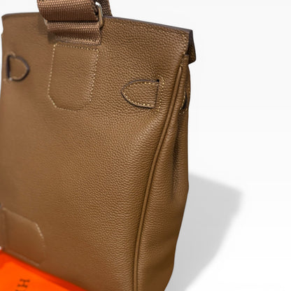 Dark Tan Silver Hac A Dos Bag, Lock & Key | VIP/GWP
