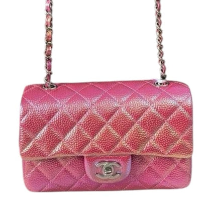 Quilted Hot Pink Mermaid Silver Flap Bag | VIP/GWP