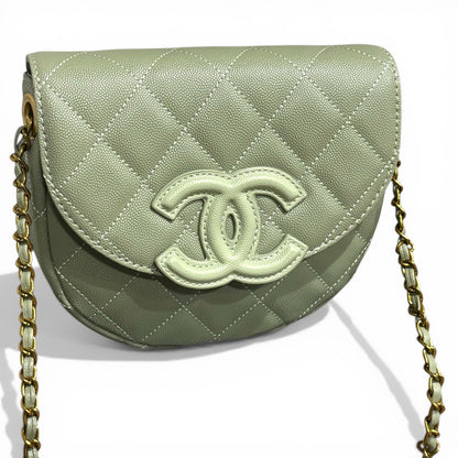Quilted Seafoam Green Messenger Bag & Dust | VIP/GWP