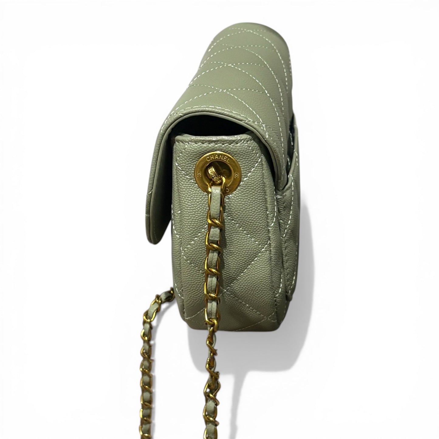 Quilted Seafoam Green Messenger Bag & Dust | VIP/GWP