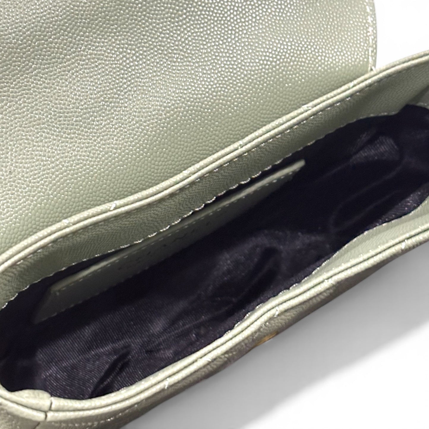 Quilted Seafoam Green Messenger Bag & Dust | VIP/GWP
