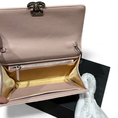 Powder Pink Silver Vintage Style WOC Bag | VIP/GWP