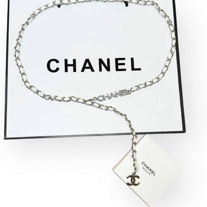 White Silver Rhinestone Covered Logo Belt | VIP/GWP