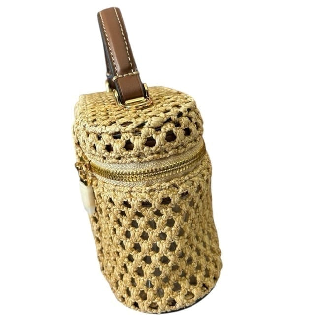 Woven Gold Long Vanity Case, Lock Key, w/ Box Bag | VIP/GWP
