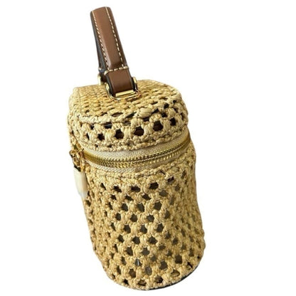 Woven Gold Long Vanity Case, Lock Key, w/ Box Bag | VIP/GWP