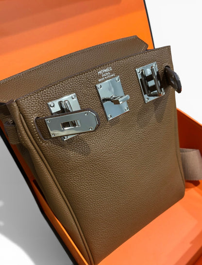 Dark Tan Silver Hac A Dos Bag, Lock & Key | VIP/GWP