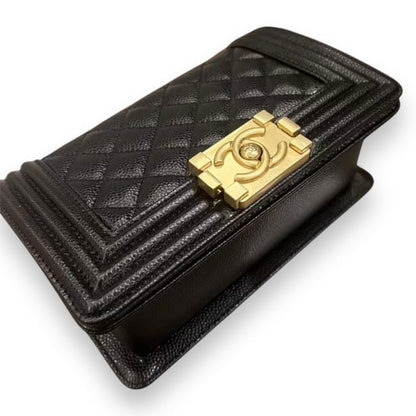 Quilted Black Gold Le Boy Bag w/ Box | VIP/GWP