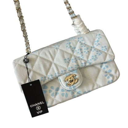 Quilted Reverse Denim Classic Flap Bag w/ Box | VIP/GWP