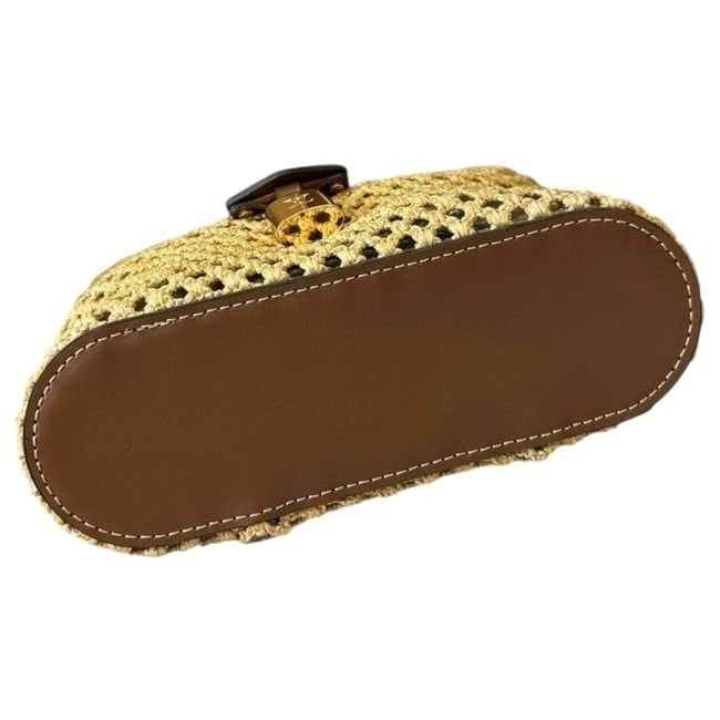 Woven Gold Long Vanity Case, Lock Key, w/ Box Bag | VIP/GWP
