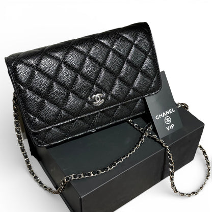 Black Silver Quilted WOC Bag w/ Box | VIP/GWP