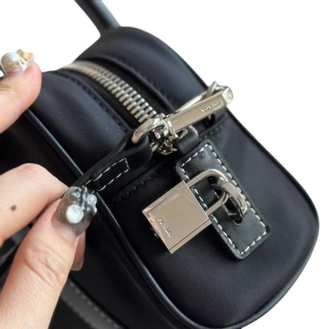 Black Silver Mini Boston Bag, Lock Key | VIP/GWP