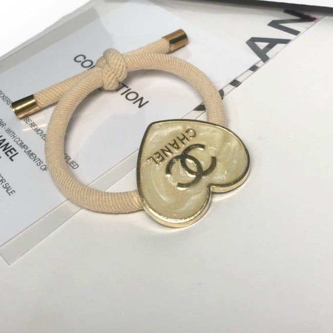 Metallic White Gold Heart Shaped Hair Tie | Beaute