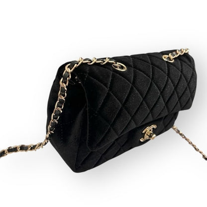 Black Quilted Velvet Mini Flap Bag w/ Box | VIP/GWP