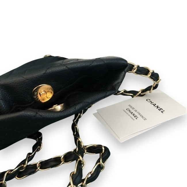 Large Quilted Black Card Holder On Chain | VIP/GWP