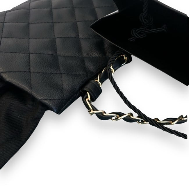 Large Quilted Black Card Holder On Chain | VIP/GWP