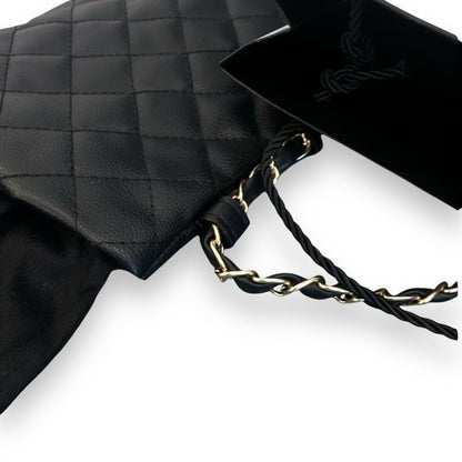 Large Quilted Black Card Holder On Chain | VIP/GWP