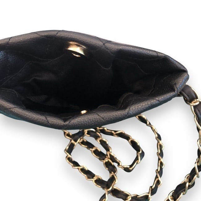 Large Quilted Black Card Holder On Chain | VIP/GWP