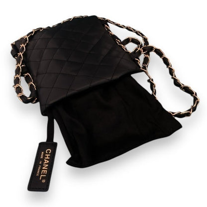 Large Quilted Black Card Holder On Chain | VIP/GWP