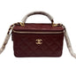 Deep Red Quilted Vanity Case & Chain With Box | VIP/GWP
