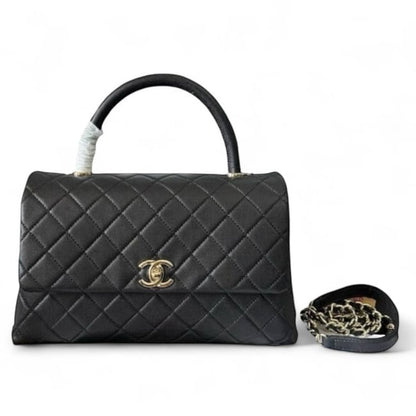 Large Black Quilted CoCo Top Handle Bag | VIP/GWP