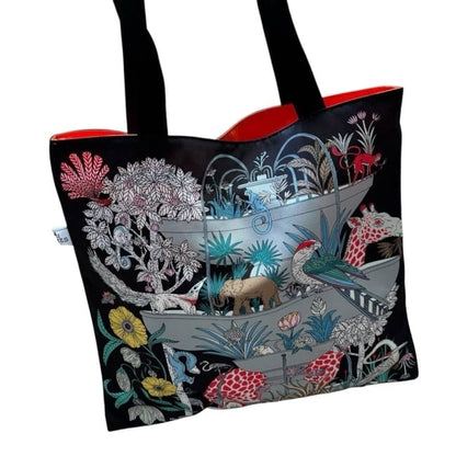Black Multi Floral Animal Print U.L Tote | VIP/GWP