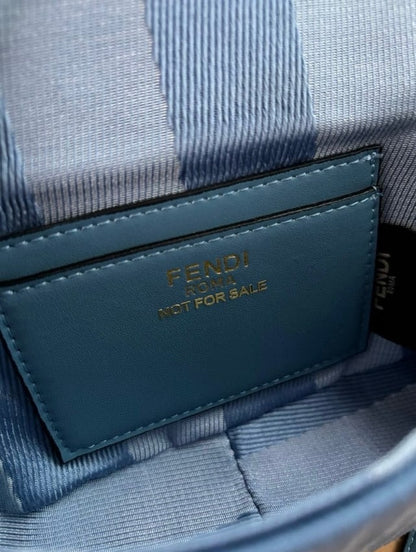 Blue & Gold Sig Print Baguette Bag w/ Box | VIP/GWP