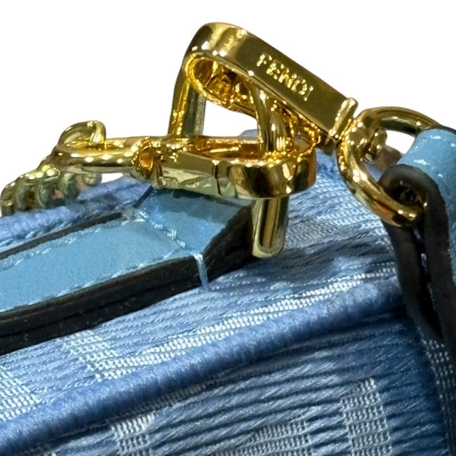 Blue & Gold Sig Print Baguette Bag w/ Box | VIP/GWP