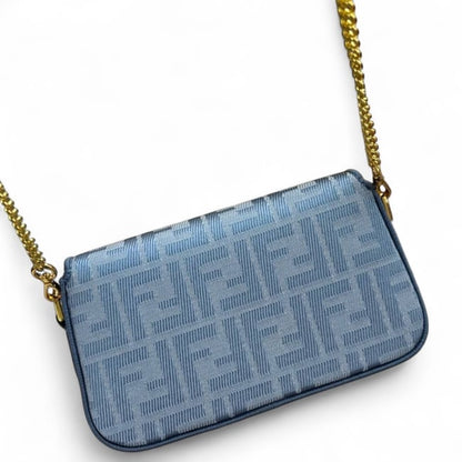 Blue & Gold Sig Print Baguette Bag w/ Box | VIP/GWP