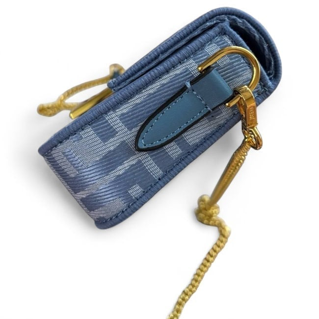 Blue & Gold Sig Print Baguette Bag w/ Box | VIP/GWP