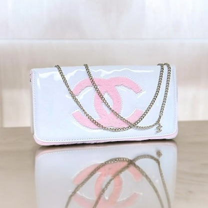 White Pink & Silver Precision Line Front Clutch Bag | VIP/GWP