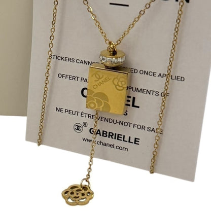 Perfume Bottle Rhinestone Lid Gabrielle Necklace | VIP/GWP