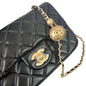 Quilted Black Mini Flap Bag With Gold Ball | VIP/GWP